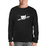 Saturn - Kedi Siyah Çocuk Sweatshirt