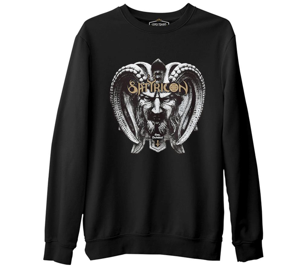 Satyricon  Siyah Erkek Kalın Sweatshirt