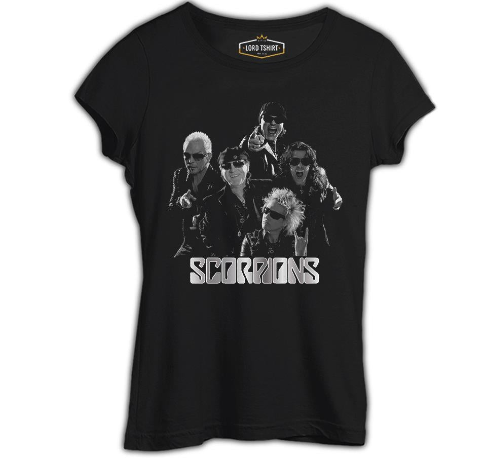 Scorpions - Group Siyah Kadın Tshirt