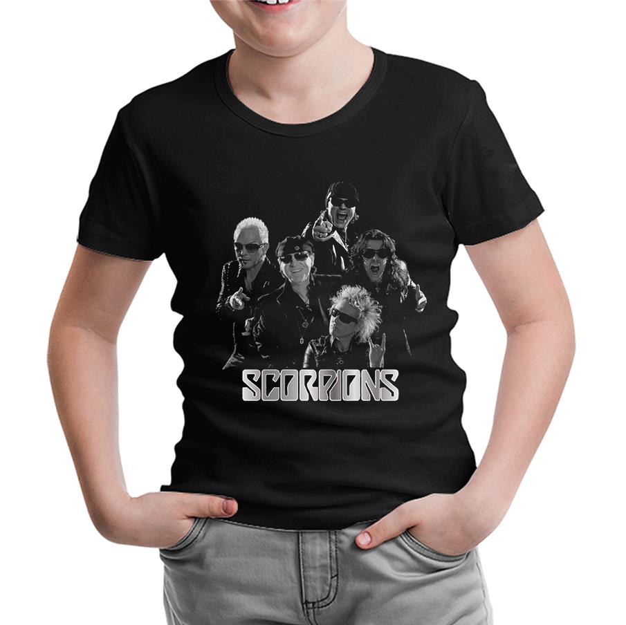 Scorpions - Group Siyah Çocuk Tshirt