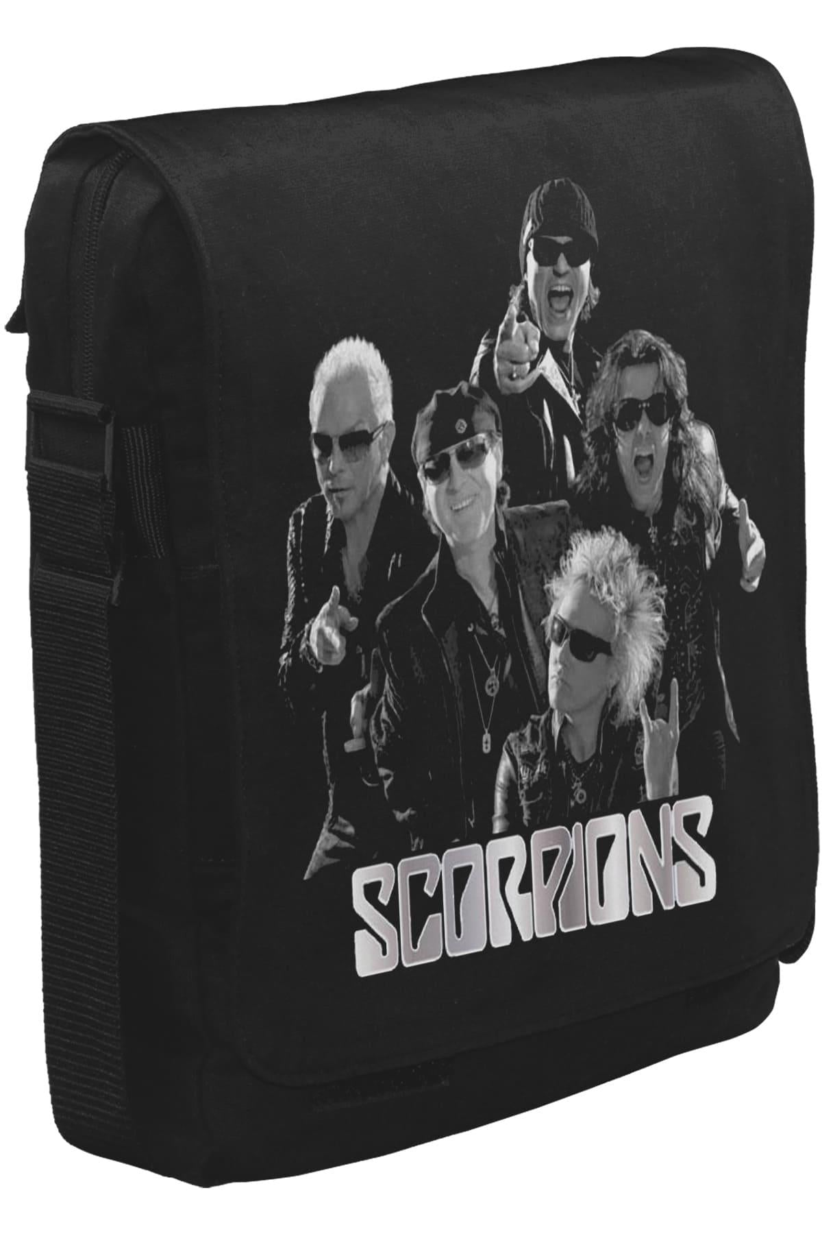Scorpions - Group Unisex Siyah Postacı Çanta