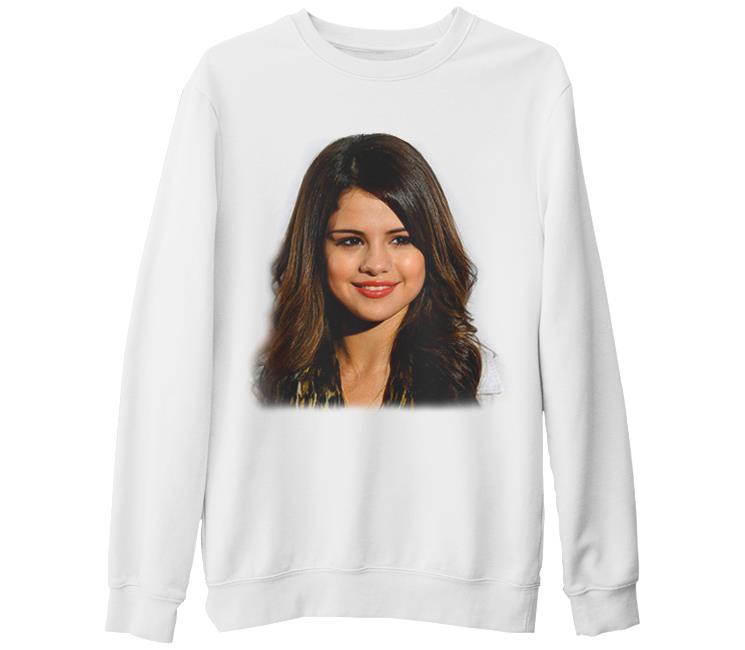 Selena Gomez - Stars Beyaz Kalın Sweatshirt