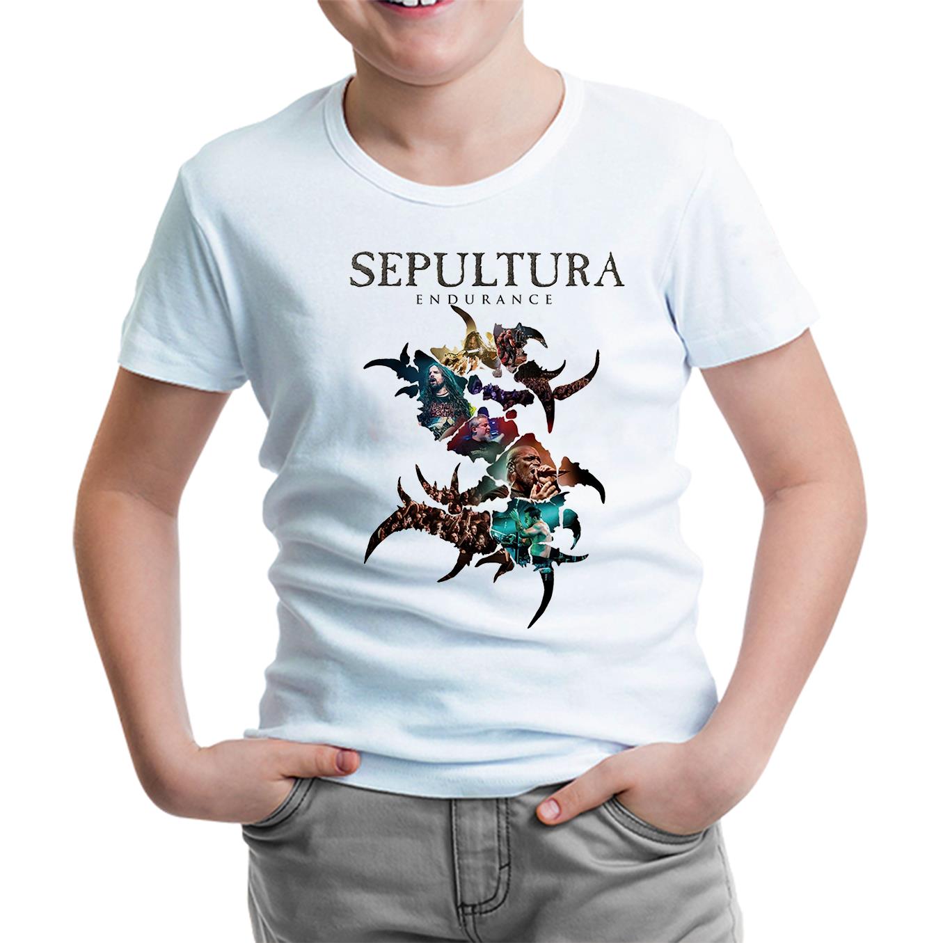 Sepultura - Endurance Logo Beyaz Çocuk Tshirt