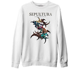Sepultura - Endurance Logo Beyaz Kalın Sweatshirt