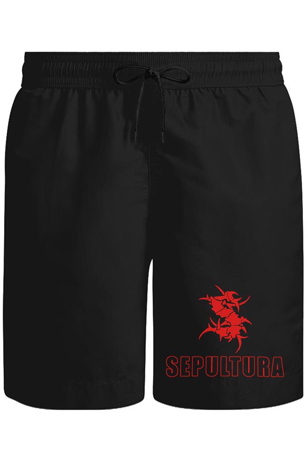 Sepultura Unisex Siyah Şort
