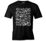 Several Silhouettes of Bicycles Black Men's Tshirt