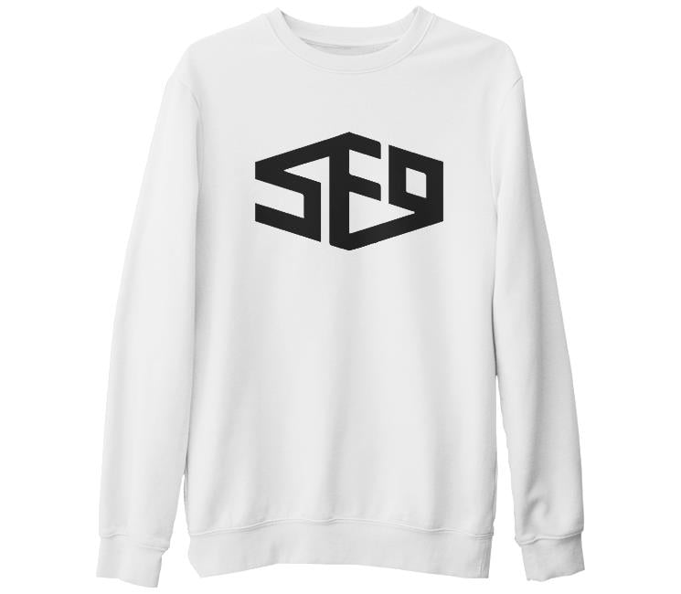 SF9 - Logo Beyaz Kalın Sweatshirt