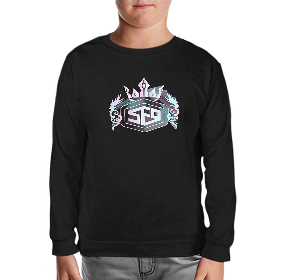 SF9 - Logo Crown Black Kids Sweatshirt