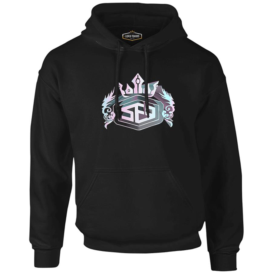 SF9 - Logo Crown Black Men's Zipperless Hoodie