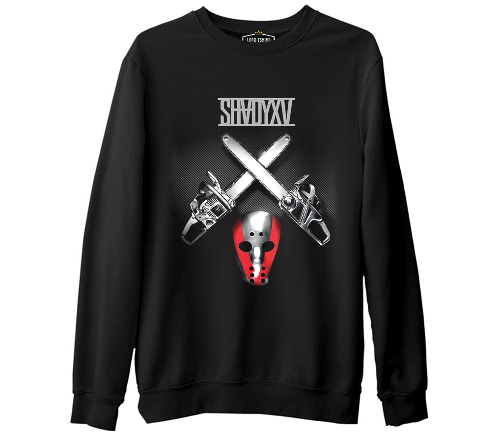 Shady XV  Siyah Erkek Kalın Sweatshirt