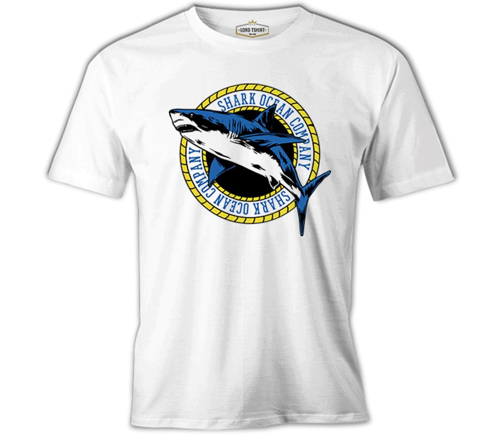 Shark Ocean Logo White Men's Tshirt 