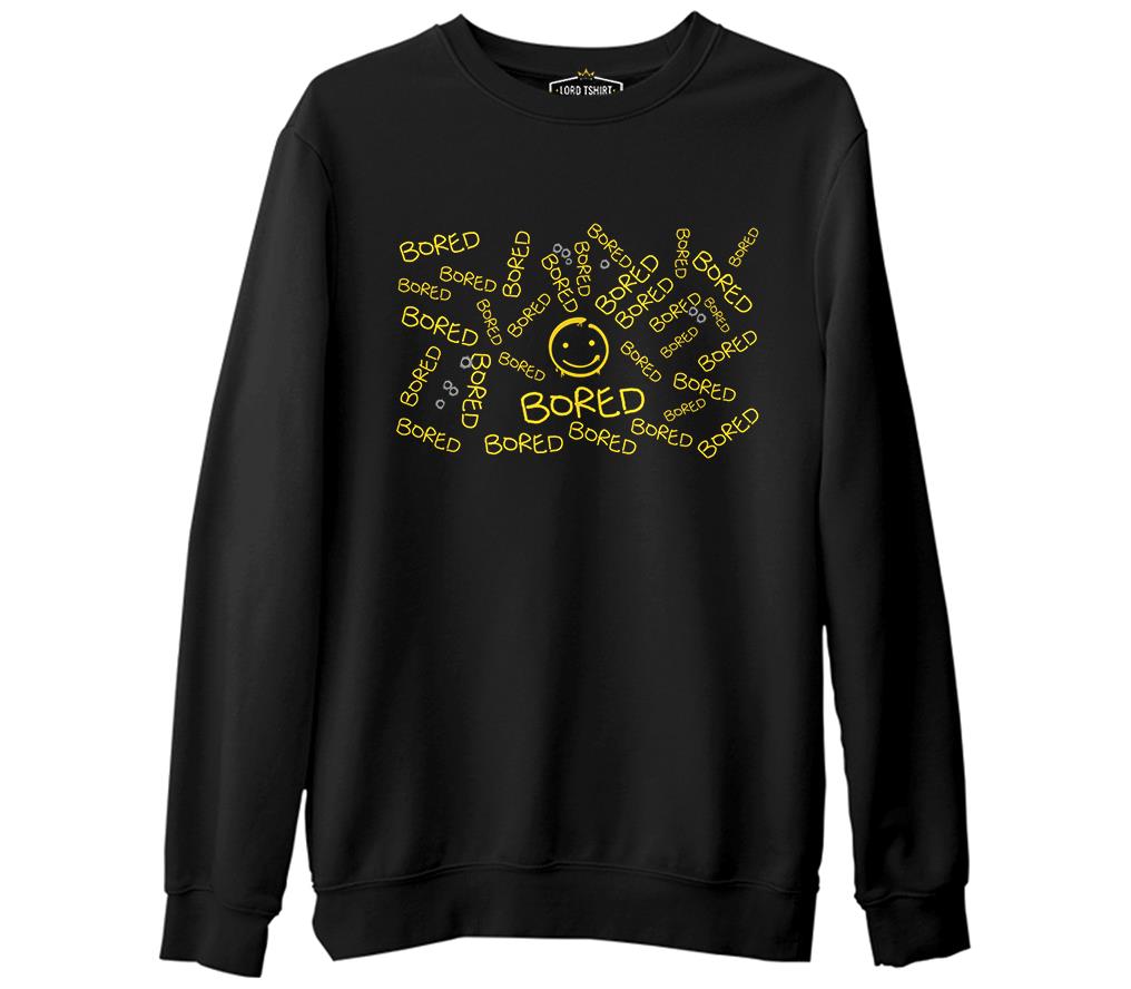 Sherlock - Bored  Siyah Erkek Kalın Sweatshirt