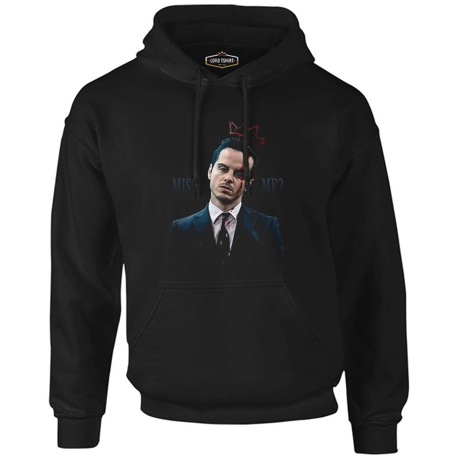 Sherlock Holmes - James Moriarty  Siyah Erkek Fermuarsız Kapşonlu