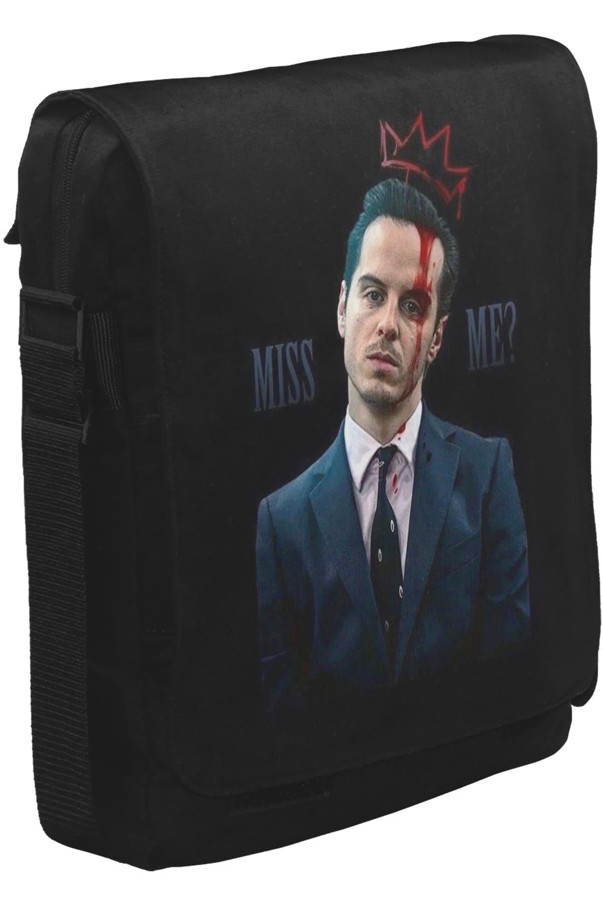 Sherlock Holmes - James Moriarty  Unisex Siyah Postacı Çanta
