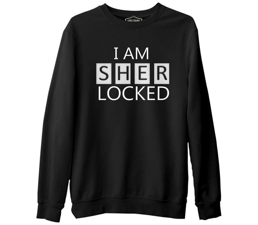 Sherlock - I am Sherlocked  Siyah Erkek Kalın Sweatshirt