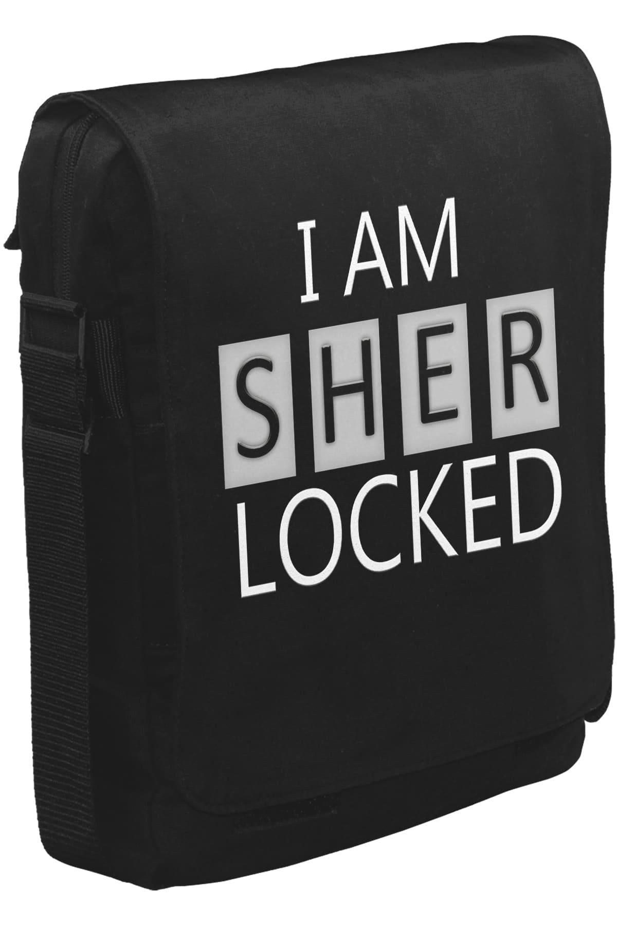 Sherlock - I am Sherlocked Unisex Siyah Postacı Çanta