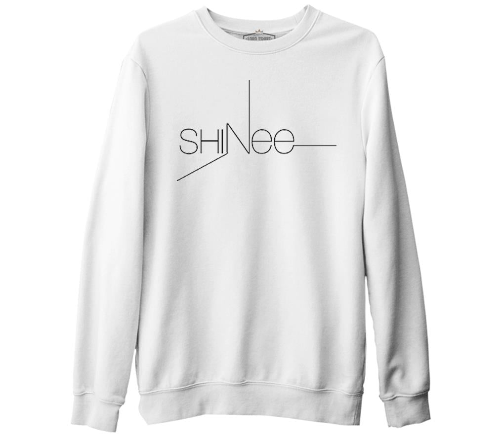 Shinee - Logo Beyaz Kalın Sweatshirt