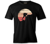 Silhouette of a Man Climbing to a Mountain Black Men's Tshirt