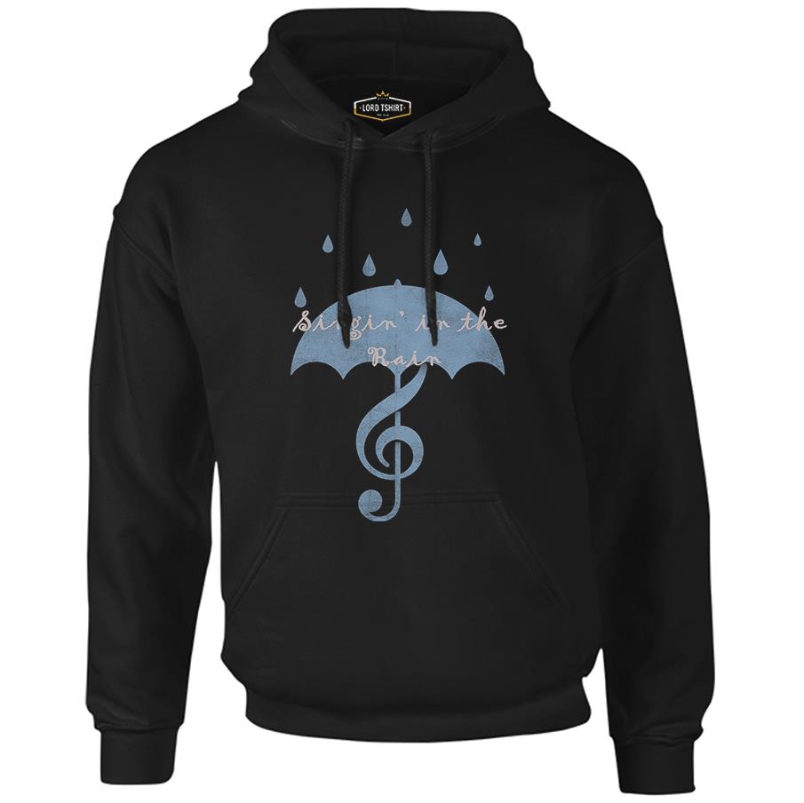 Singin In The Rain - 2 Black Men's Zipperless Hoodie