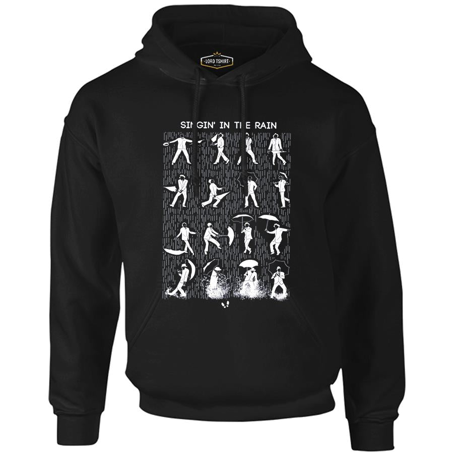 Singin In The Rain Black Men's Zipperless Hoodie