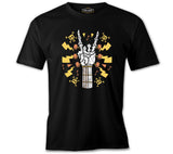 Skeleton Hand Making Rock Sign Thunder Black Men's Tshirt