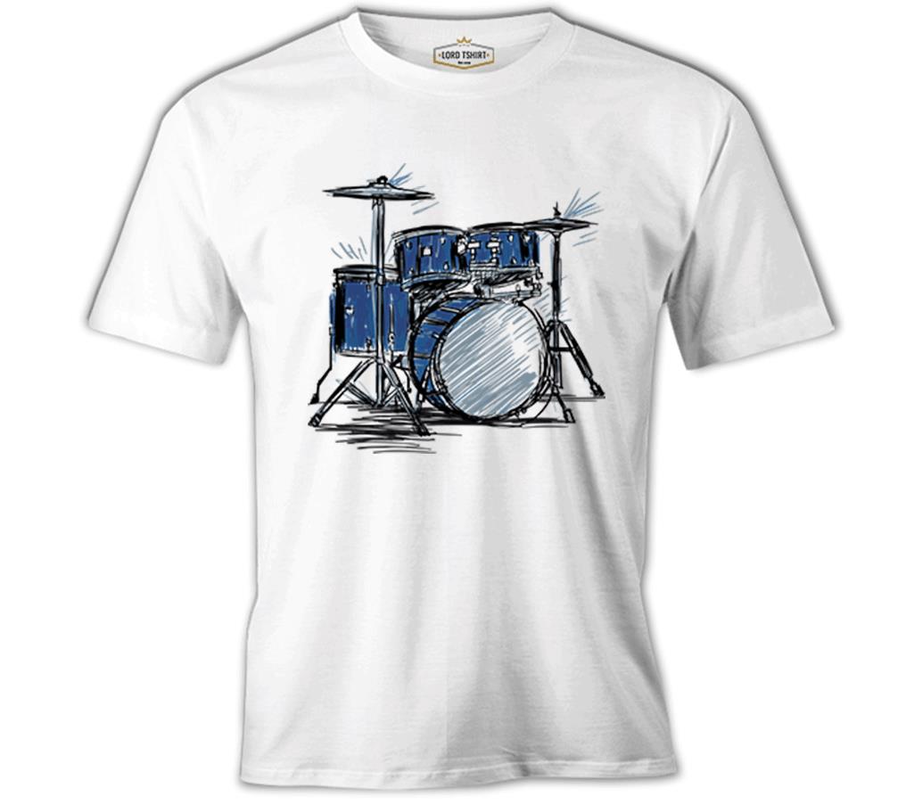 Sketch of a Drum Kit White Men's Tshirt 