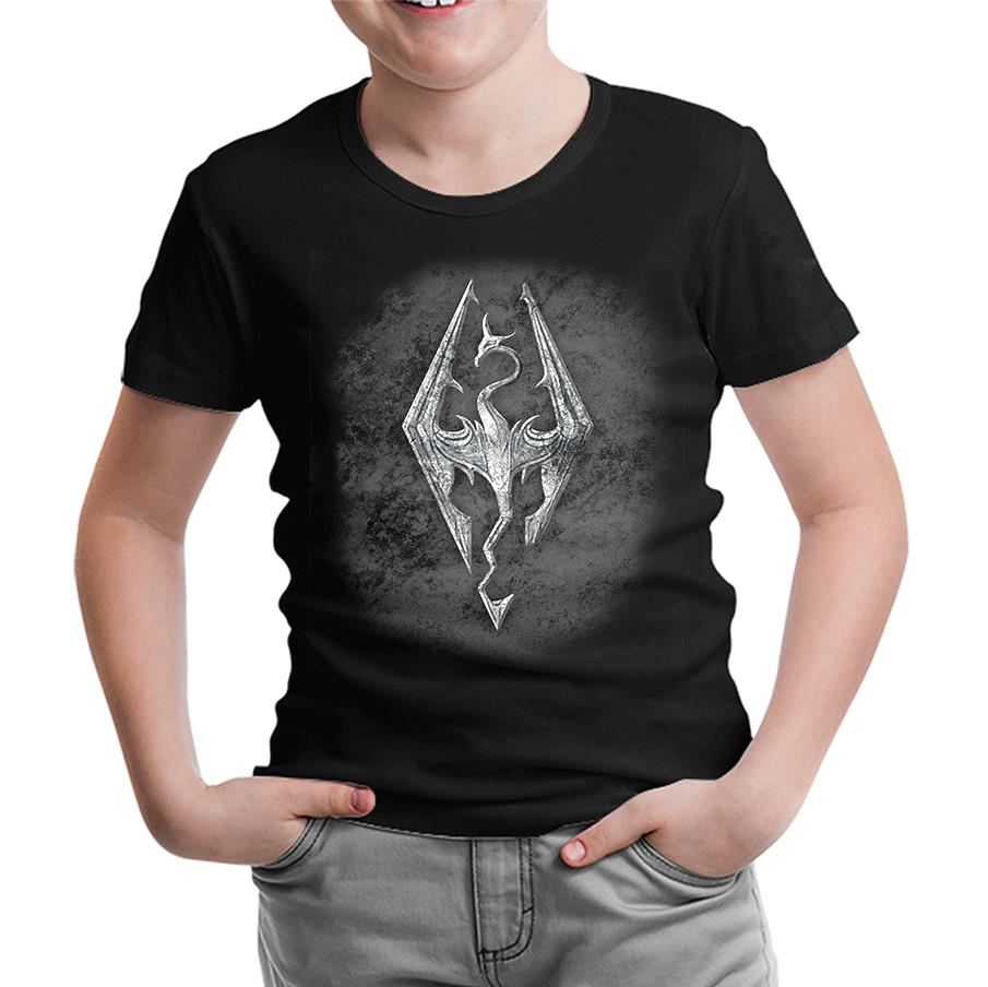 Skyrim - Dragon Siyah Çocuk Tshirt