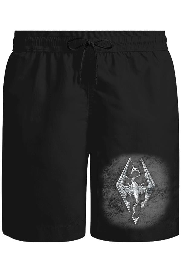 Skyrim - Dragon Unisex Siyah Şort