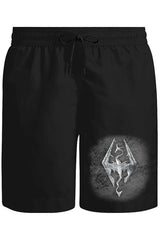 Skyrim - Dragon Unisex Siyah Şort