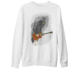 Slash - Gitar  Beyaz Kalın Sweatshirt