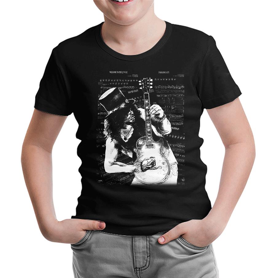 Slash - Guitar Siyah Çocuk Tshirt