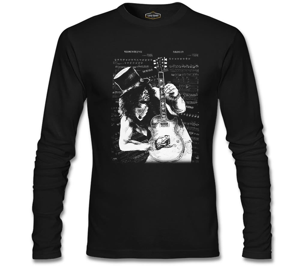 Slash - Guitar Siyah Erkek Sweatshirt