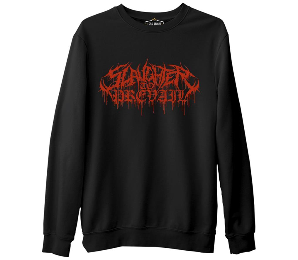 Slaughter to Prevail Logo Siyah Erkek Kalın Sweatshirt