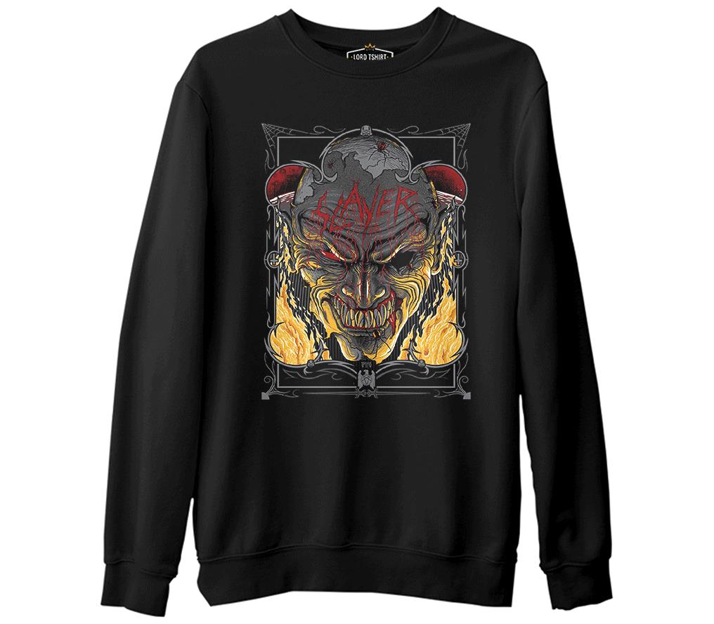 Slayer - Fire  Siyah Erkek Kalın Sweatshirt