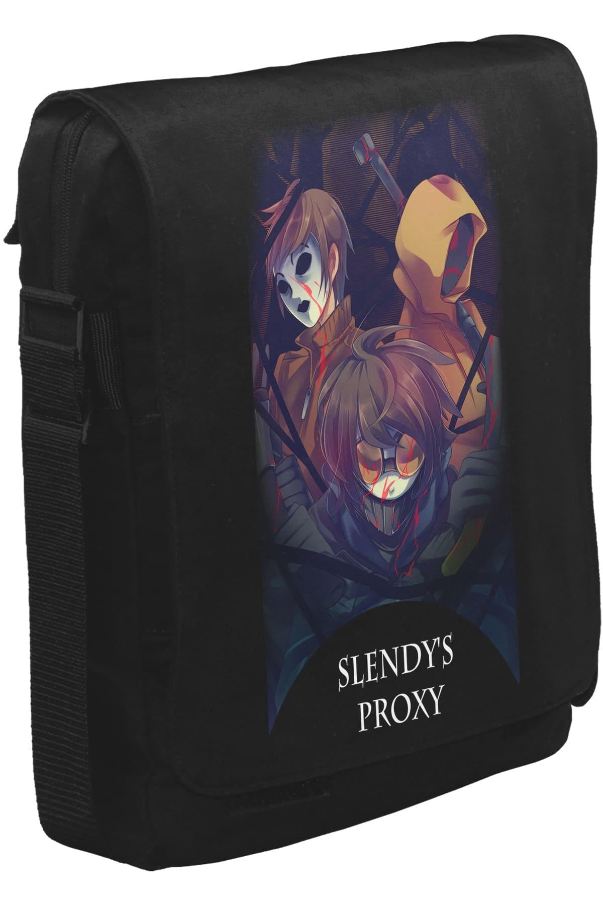 Slendy's ProxyUnisex Siyah Postacı Çanta