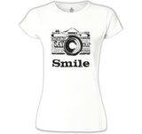 Smile Beyaz Kadın Tshirt