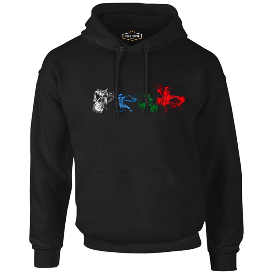 The Last Airbender Aang Katara Prince Zuko Toph Beifong Black Men's Zipperless Hoodie