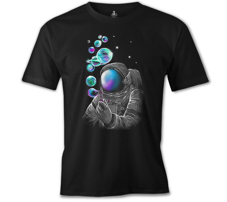 Space Balloon Black Men's Tshirt