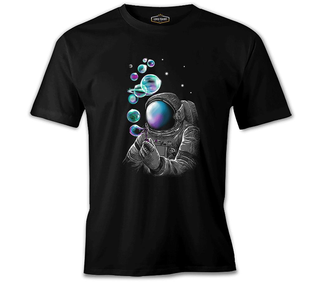 Space Baloon Siyah Erkek Tshirt