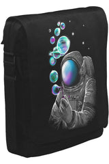 Space Baloon Unisex Black Messenger Bag 