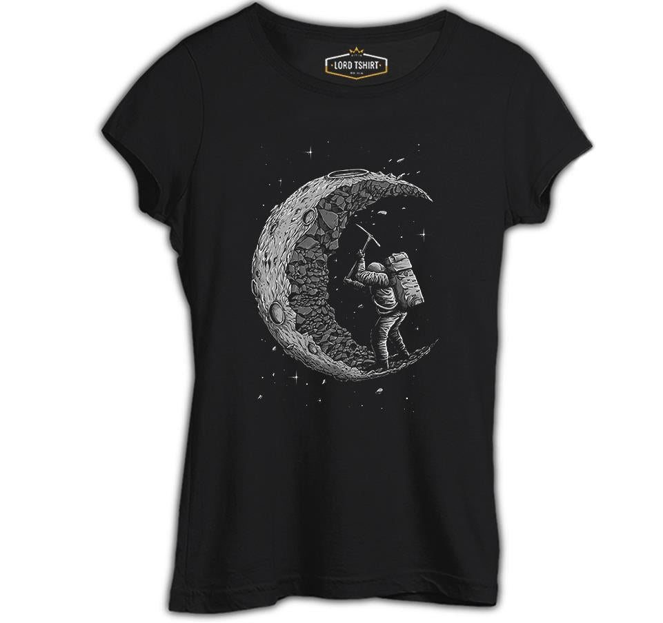 Space - Construction Siyah Kadın Tshirt
