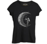 Space - Construction Siyah Kadın Tshirt