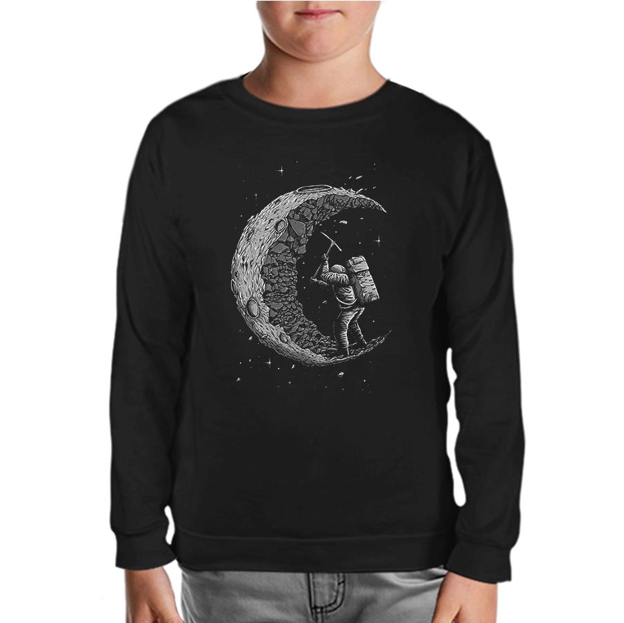 Space - Construction Black Kids Sweatshirt