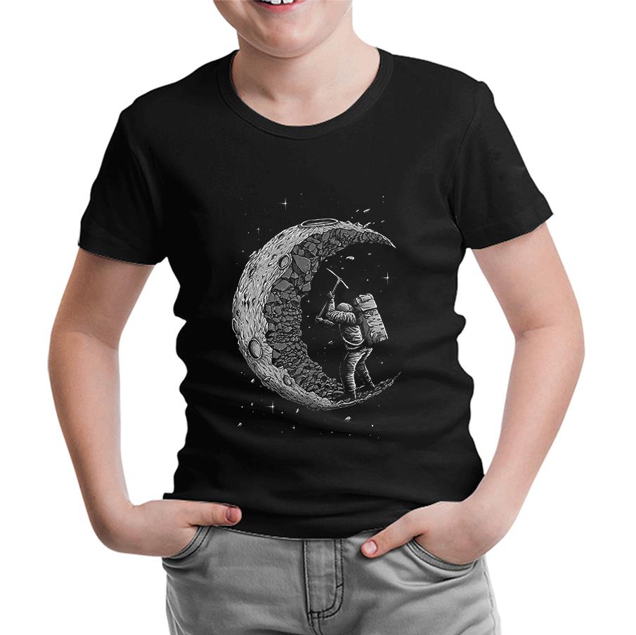 Space - Construction Siyah Çocuk Tshirt