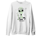 Space Queen White Men's Thick Sweatshirt