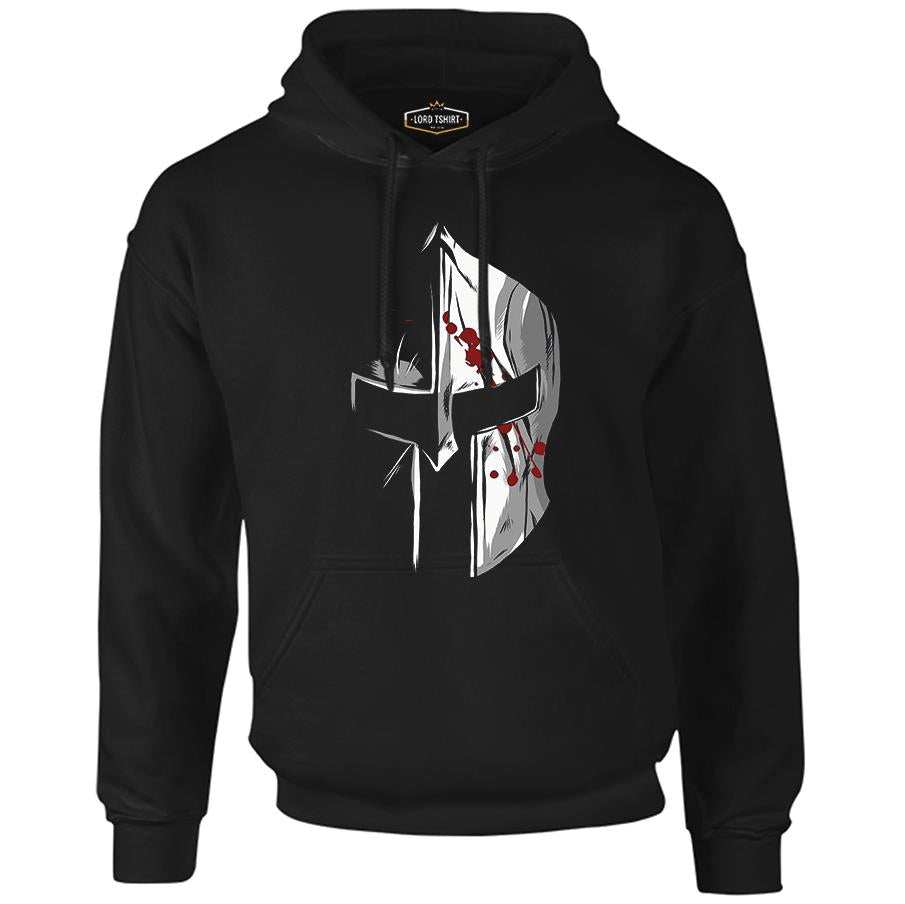Spartan Warrior Helmet Black Men's Zipperless Hoodie