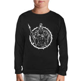 Spartan Warrior with a Spear and Shield Black Kids Sweatshirt