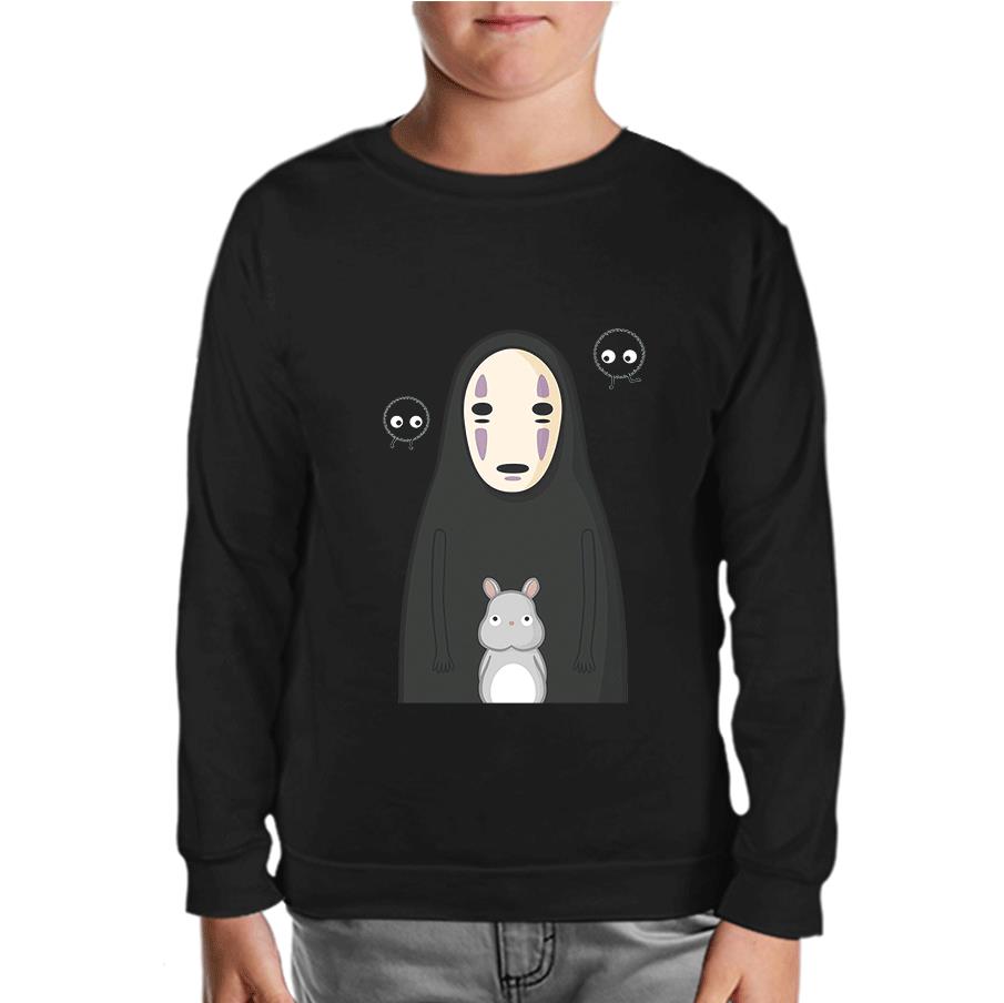 Sprited Away - Kaonashi Black Kids Sweatshirt