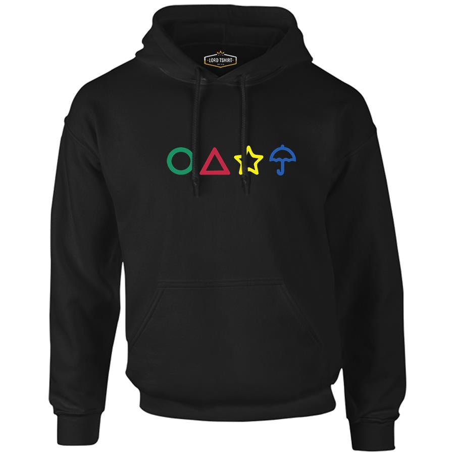 Squid Game -Candy Colors Black Men's Zipperless Hoodie