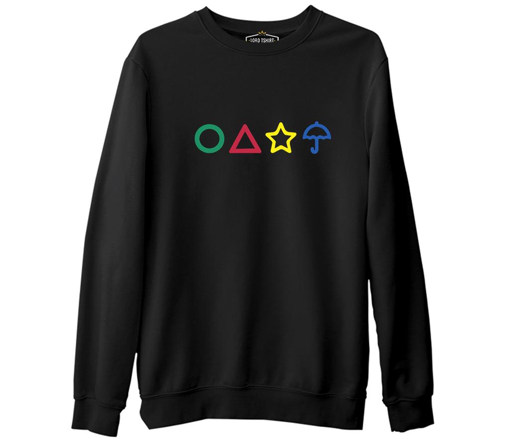 Squid Game -Candy Colors Black Men's Thick Sweatshirt
